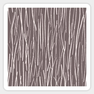 Pine Needles - Abstract organic lines in soft grey and off white Sticker